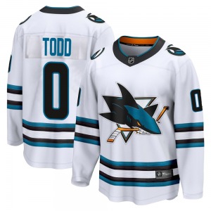 Breakaway Fanatics Branded Adult Nathan Todd White Away 2nd Jersey - NHL San Jose Sharks